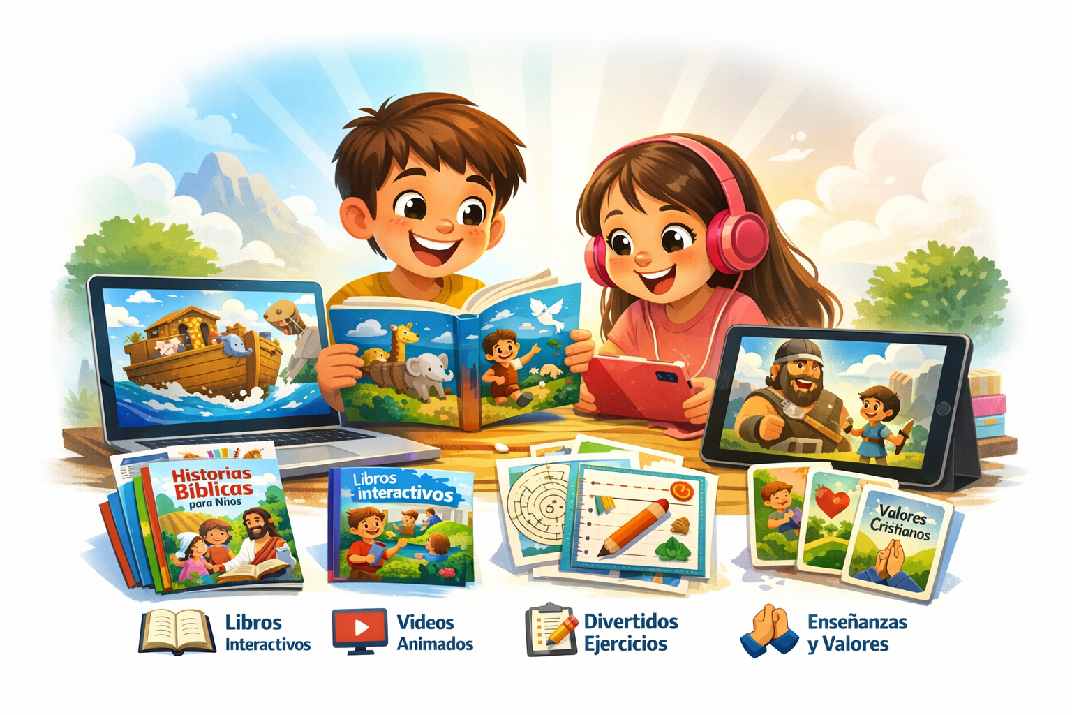 Padre e hijo leyendo